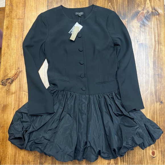 J. Crew Lady Jacket Mixi Mini Dress in Black Size 4 NWT - Picture 6 of 12